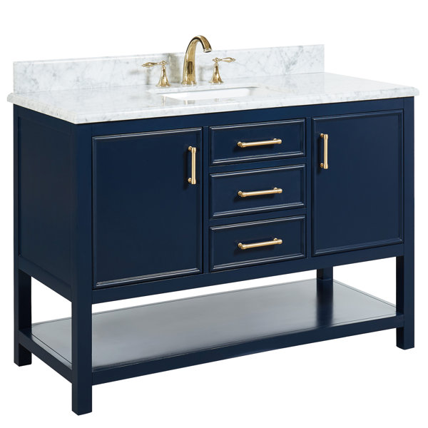 Breakwater Bay Tona 49'' Single Bathroom Vanity with Marble Top